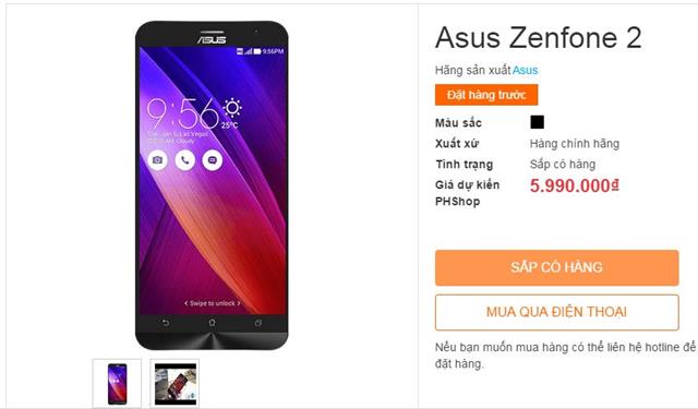 Asus Zenfone 2 cũng lộ giá bán cực hấp dẫn tại Việt Nam